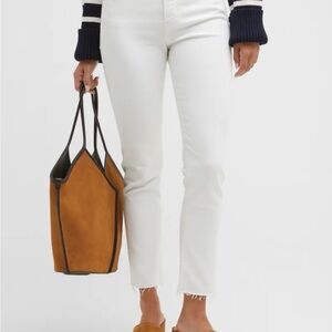 Veronica Beard Carly kick flare White Cropped Jeans